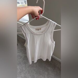 Ivory Sleeveless Knit Beaded Top